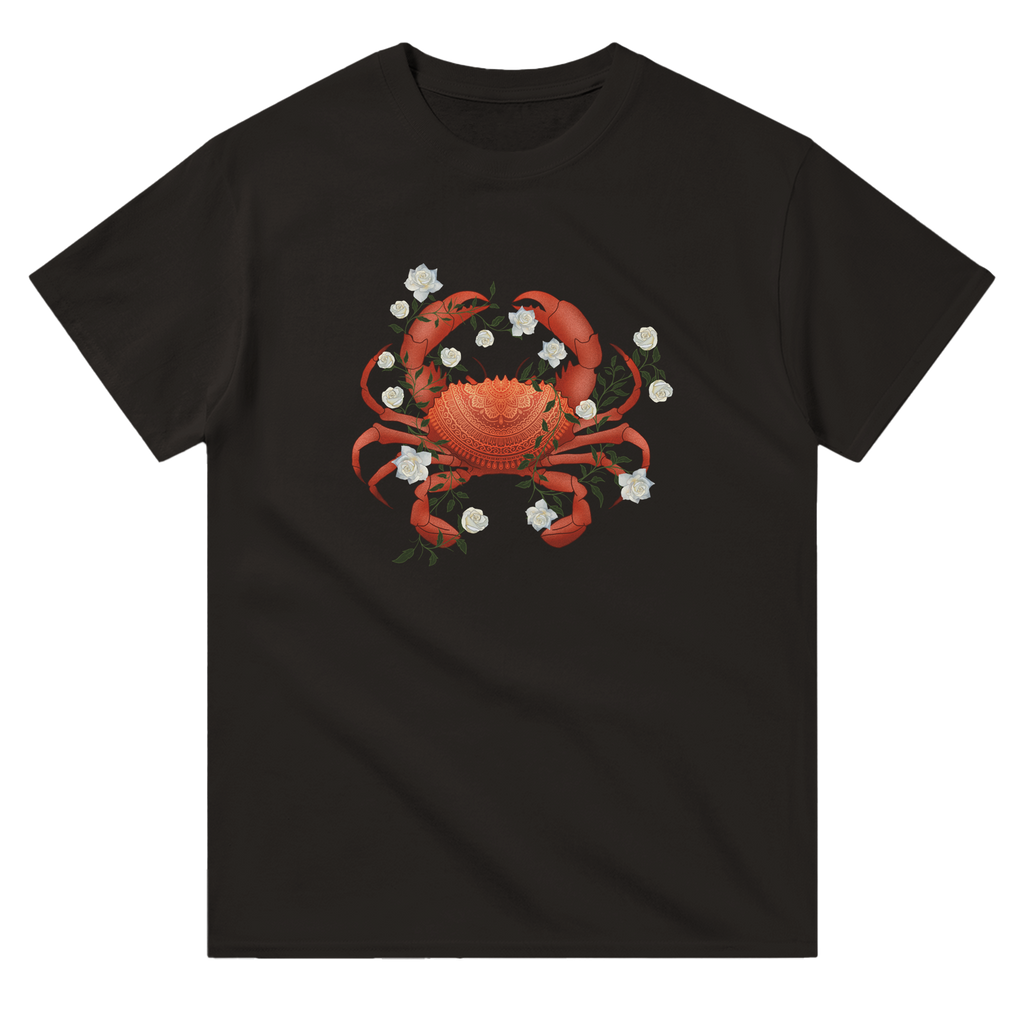 Image of Black T-Shirt with Cancer Zodiac Sign Graphic by AK Pattern Studio 