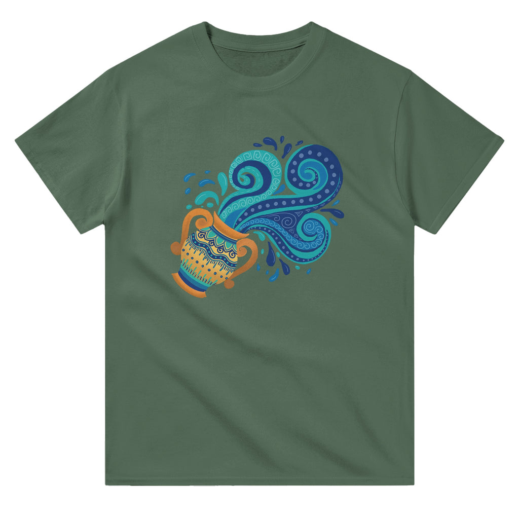 Image of Green Graphic Tee with Aquarius Sign by AK Pattern Studio 