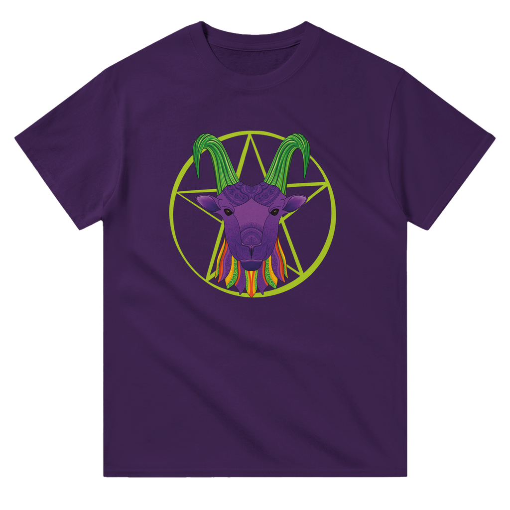 Image of Purple Graphic Tee with Capricorn Sign by AK Pattern Studio 