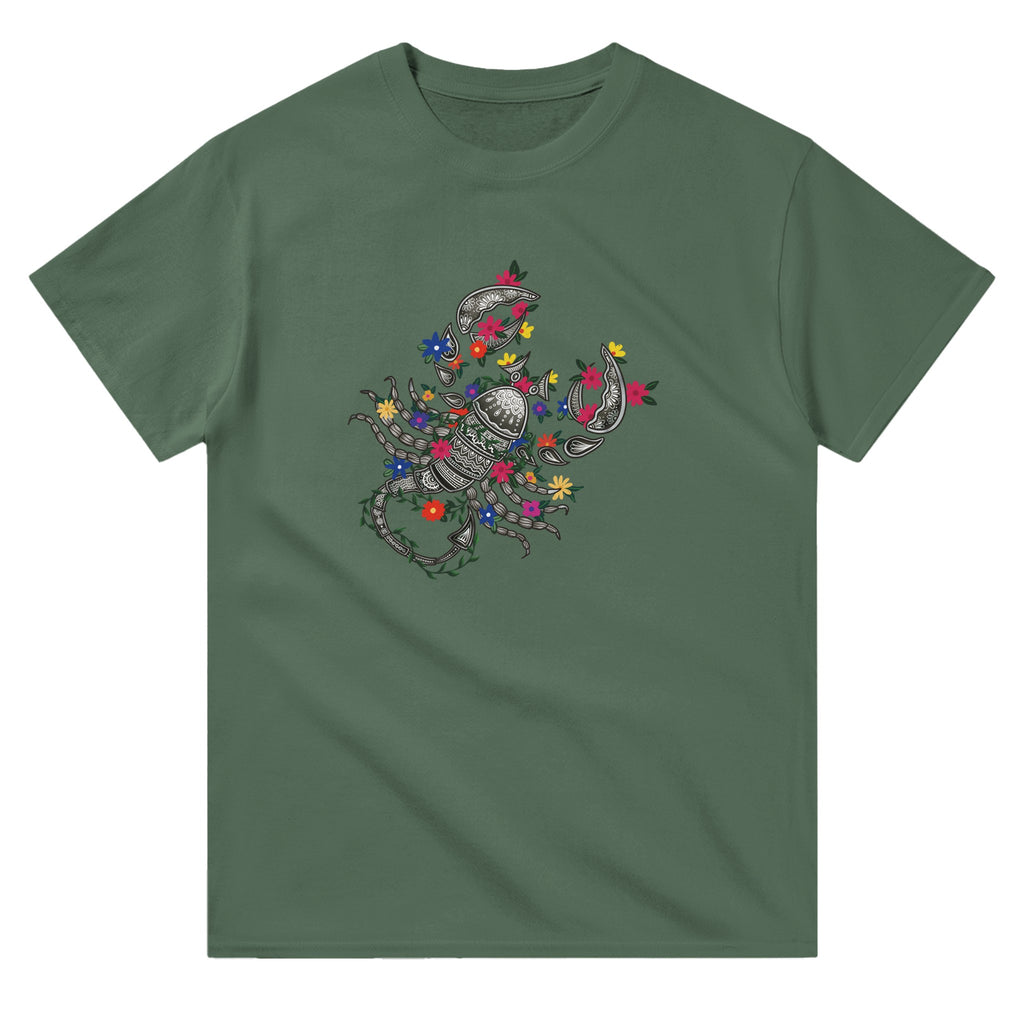 Image of Green Graphic Tee with Scorpio Sign by AK Pattern Studio 