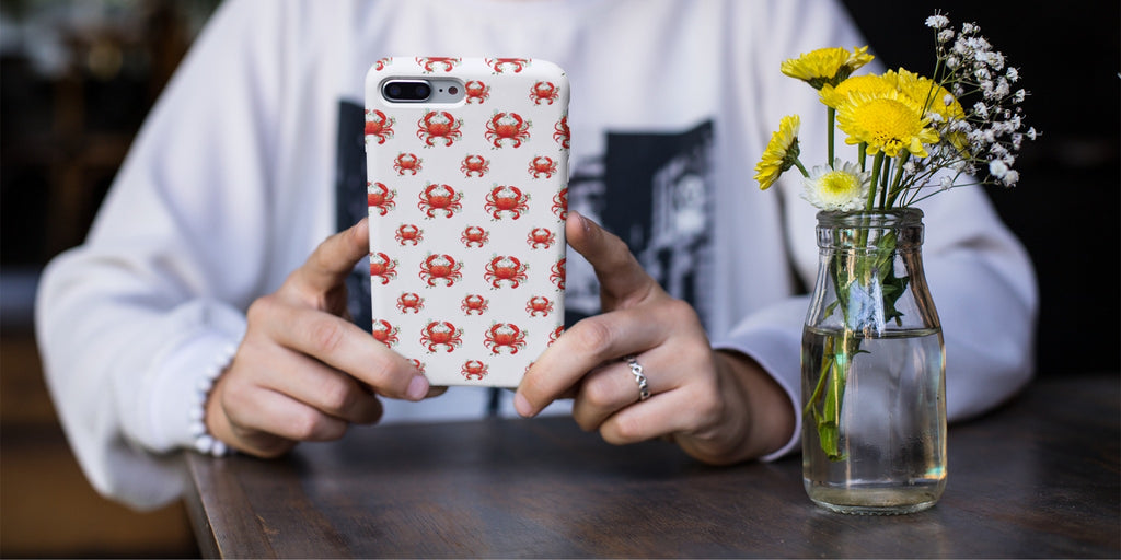 Image of phone cover with Cancer Zodiac Sign by AK Pattern Studio