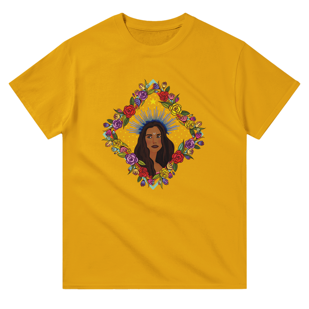 Image of Yellow Graphic Tee with Virgo Sign by AK Pattern Studio 