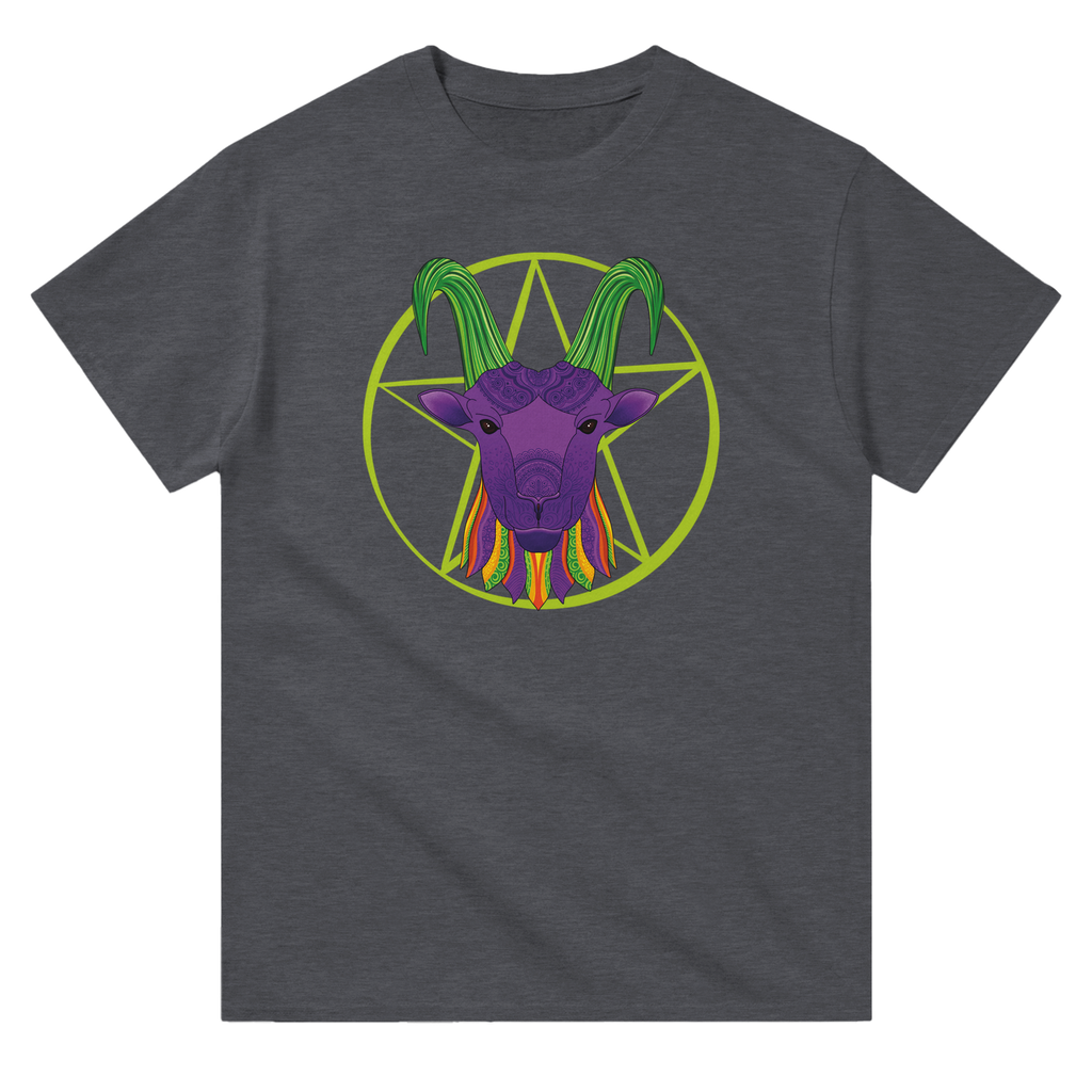 Image of Dark Heather T-Shirt with Capricorn Zodiac Sign Graphic by AK Pattern Studio