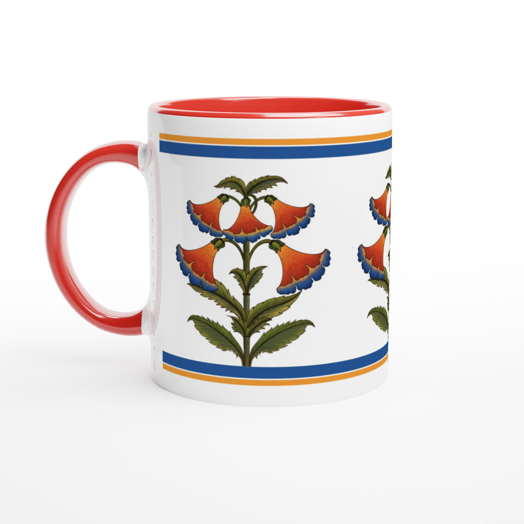 Ceramic Mug showcasing Stylish Mughal Floral Artistry.
