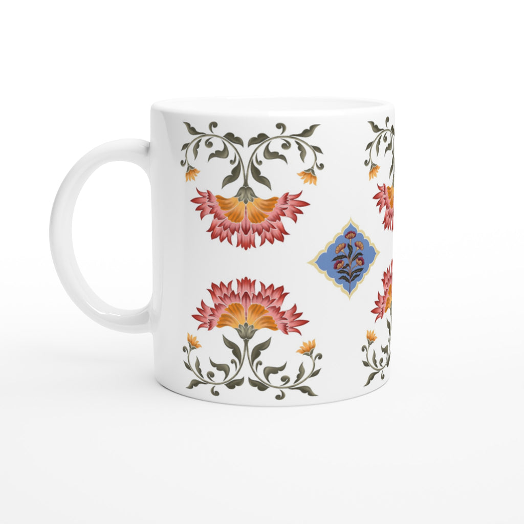 Mughal Inspired Floral motifs printed on Ceramic Mug