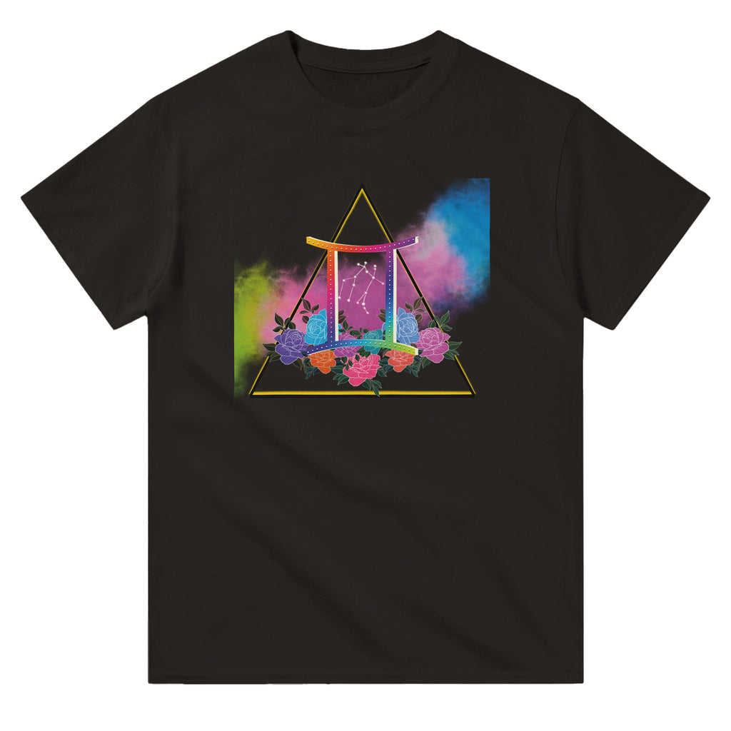 Image of Black Graphic Tee with Gemini Sign by AK Pattern Studio 