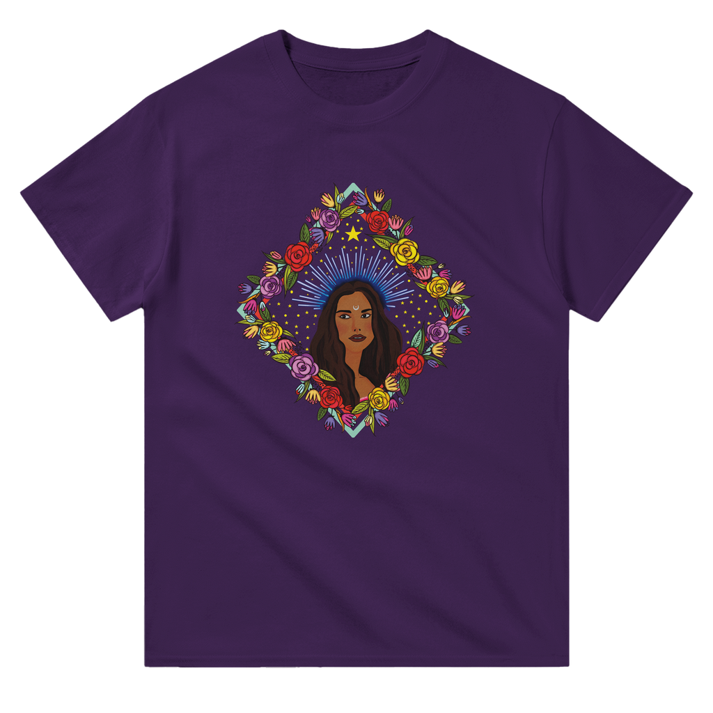 Image of Purple Graphic Tee with Virgo Sign by AK Pattern Studio 